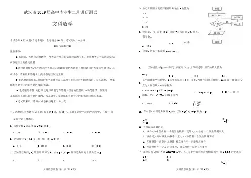2019届武汉二月调研文科数学试题