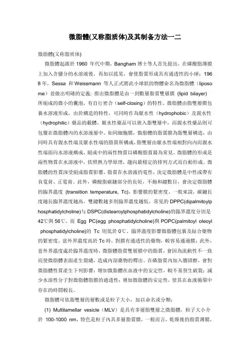 脂质体制备方法