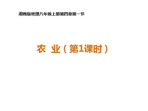 湘教版地理八年级上册4.1《农业》课件