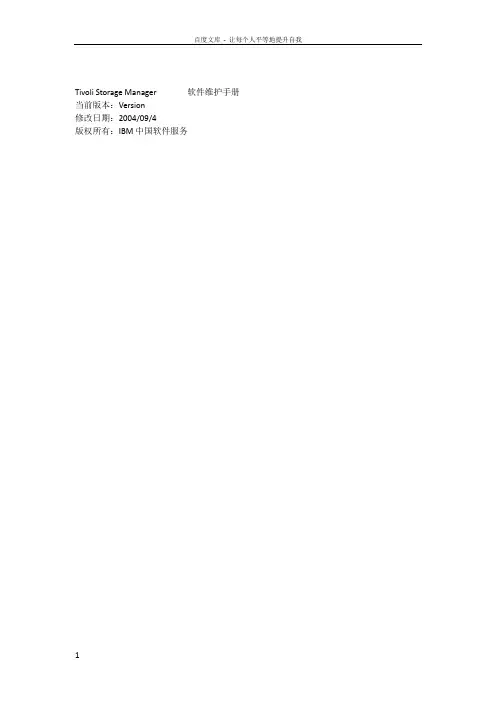 TSM日常维护手册
