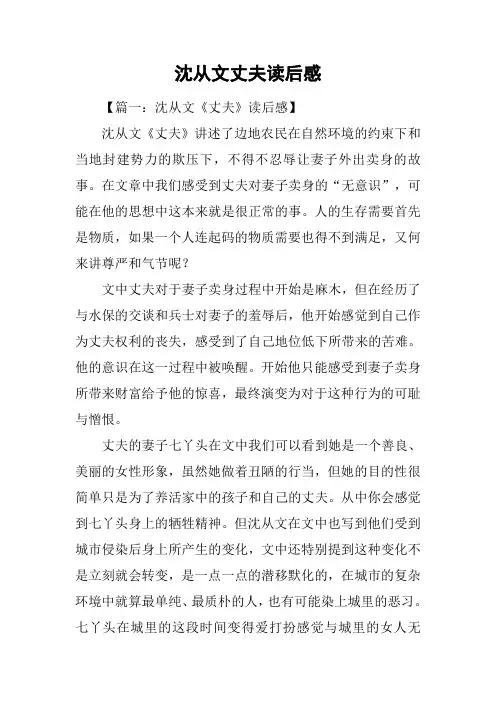 沈从文丈夫读后感