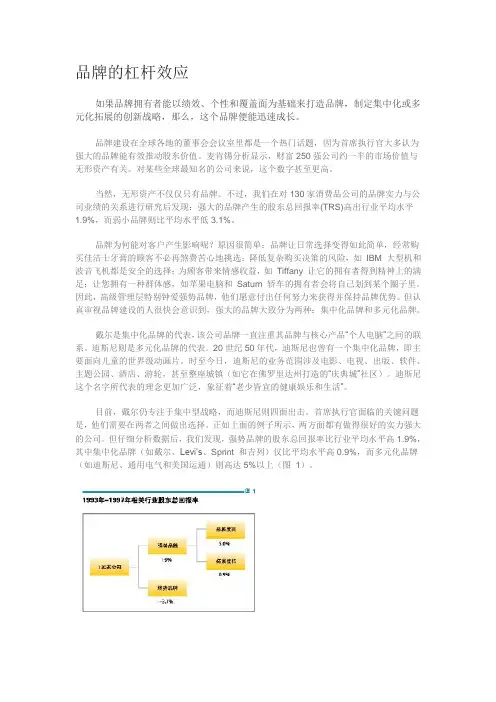 品牌的杠杆效应