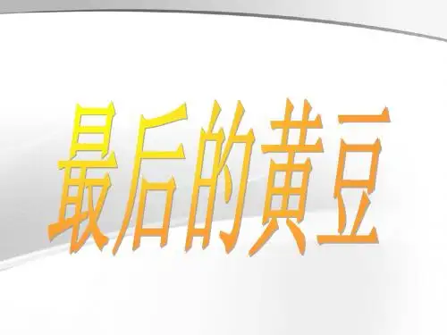 最后的黄豆