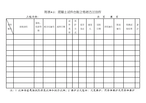 试验台账模板