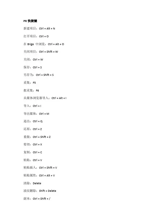 pr快捷键