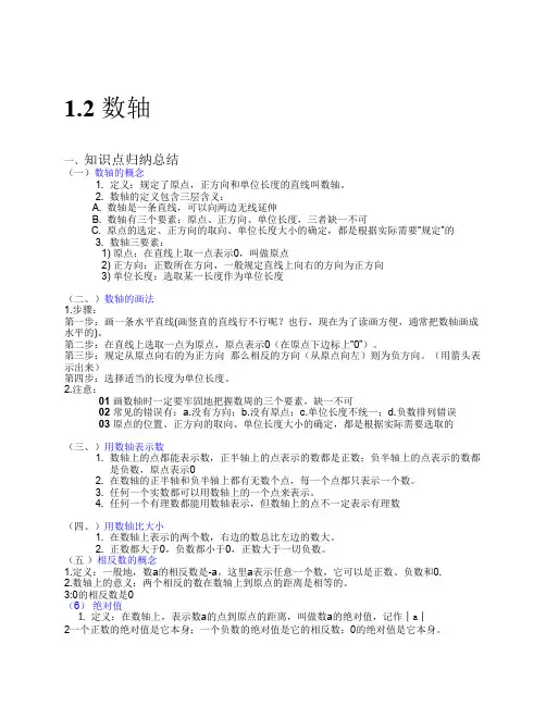1.2数轴知识点 2