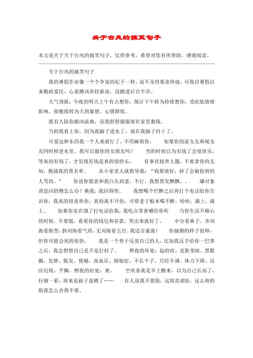 关于台风的搞笑句子