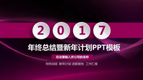 炫紫大气年终总结PPT模版