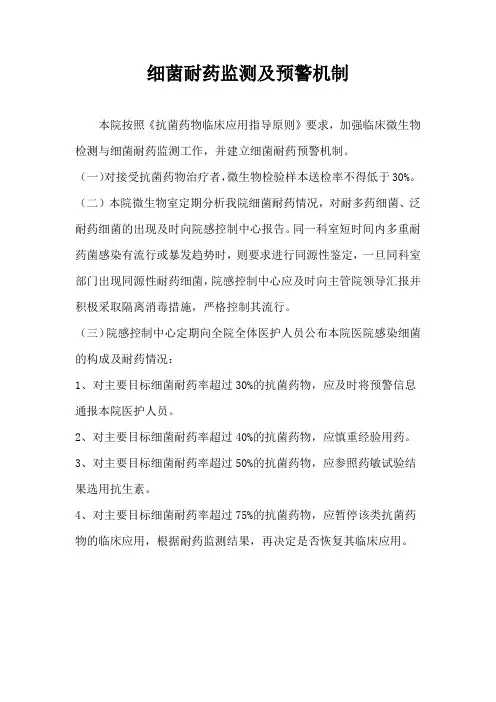 细菌耐药监测及预警机制