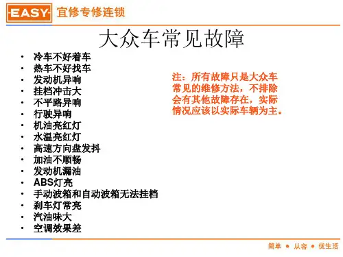 大众车常见故障