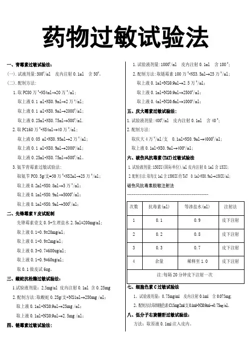 药物过敏试验法 2