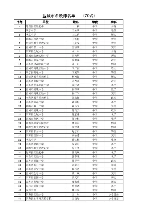 5盐城市名教师名单