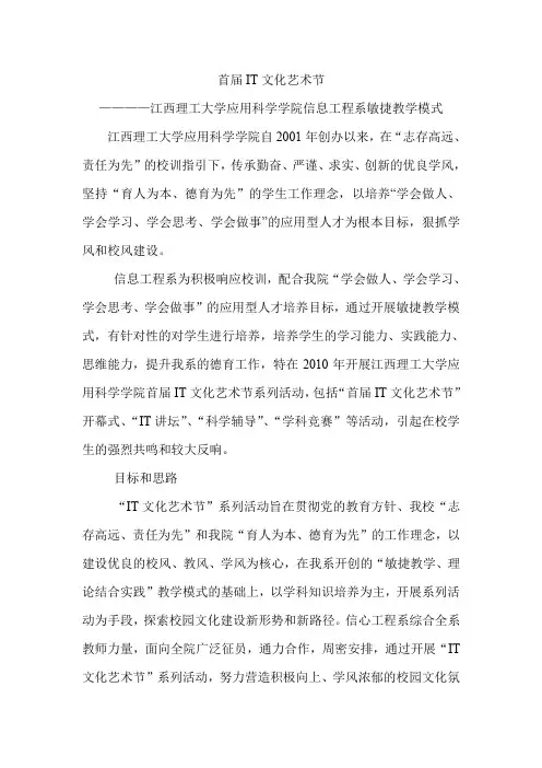 优秀校园文建设成果之IT文化艺术节