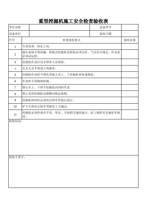 设备进场验收表