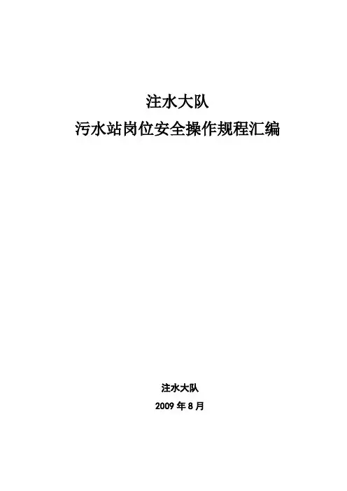 污水站岗位安全操作规程(汇编)