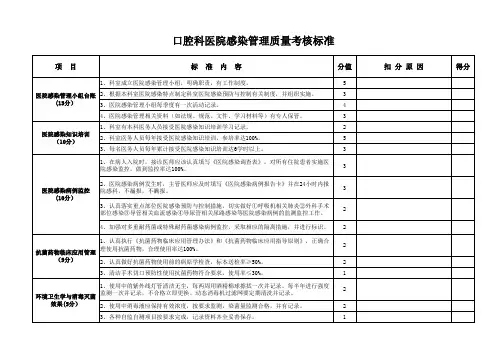 口腔科考核细则