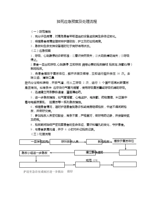 猝死应急预案及处理流程