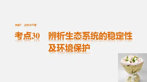 高考生物 专题9 生物与环境 考点30 辨析生态系统的稳定性及环境保护