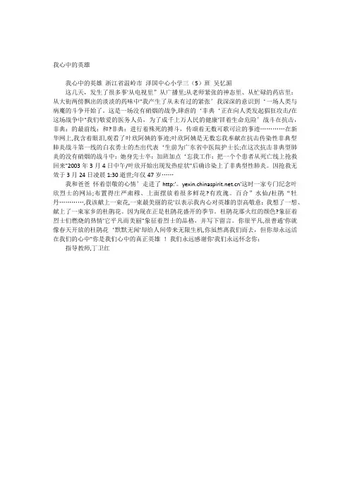 我心中的英雄