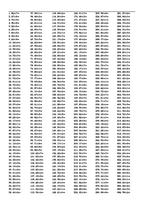 1000道两位数乘以一位数口算练习