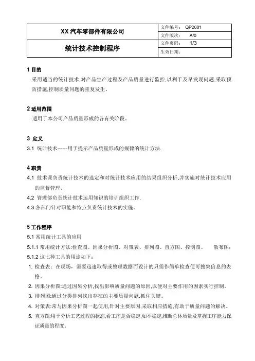 统计技术控制程序