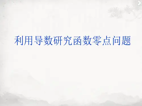 利用导数研究函数零点问题13日