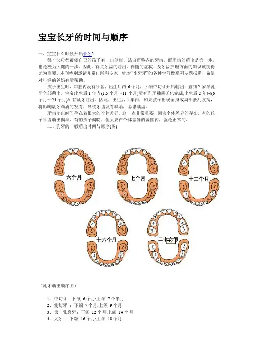 宝宝长牙的时间与顺序