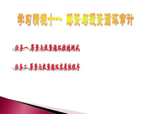 学习情境十一 筹资与投资循环审计