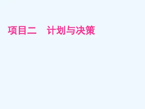 第三章管理学计划及决策