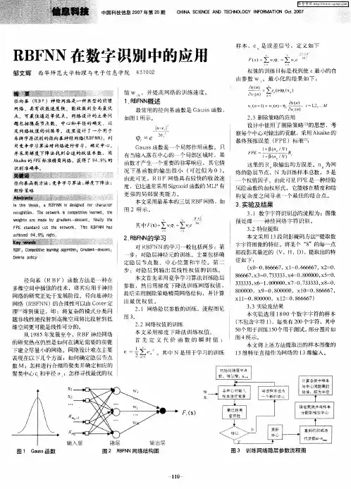 RBFNN在数字识别中的应用