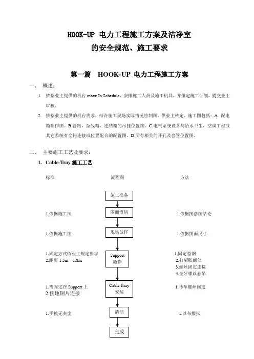 HOOK-UP电力工程施工方案及洁净室的安全规范、施工要求