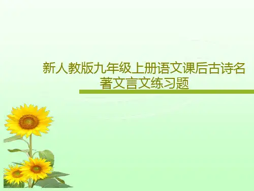 新人教版九年级上册语文课后古诗名著文言文练习题29页PPT