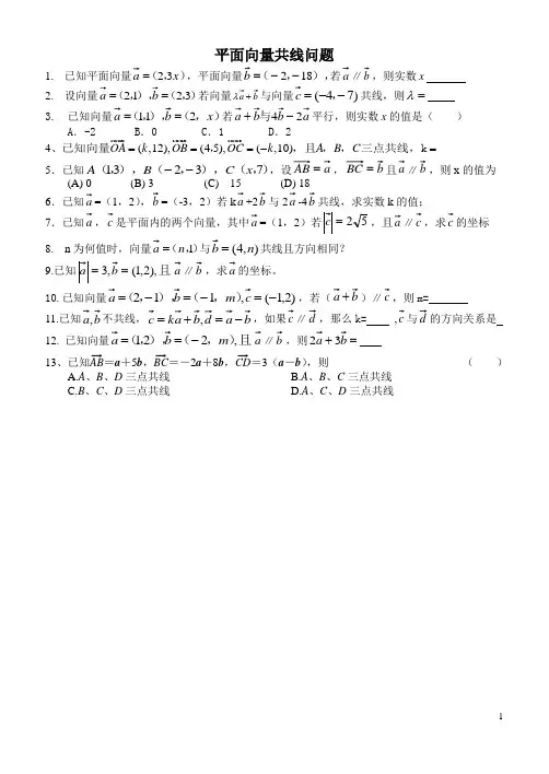 平面向量共线问题
