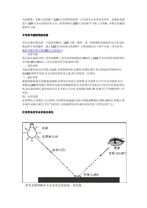 LED灯具照明的优势、灯具常见专业术语
