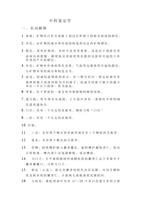 中药坚定学复习提纲
