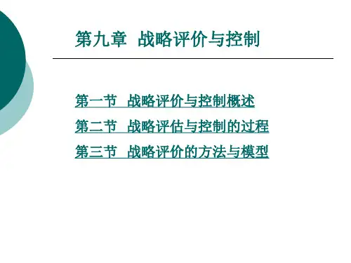 第九章  战略评价与控制