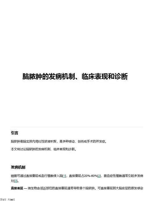 脑脓肿的发病机制、临床表现和诊断