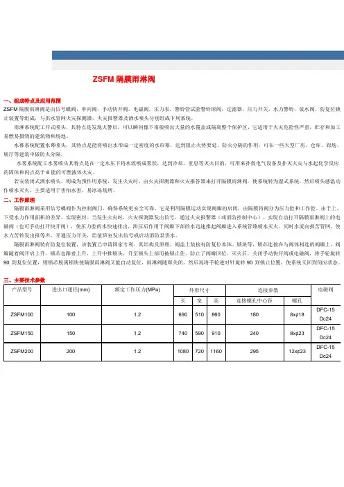 ZSFM隔膜雨淋阀工作原理