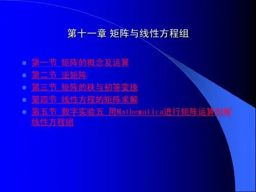 第十一章 矩阵与线性方程组