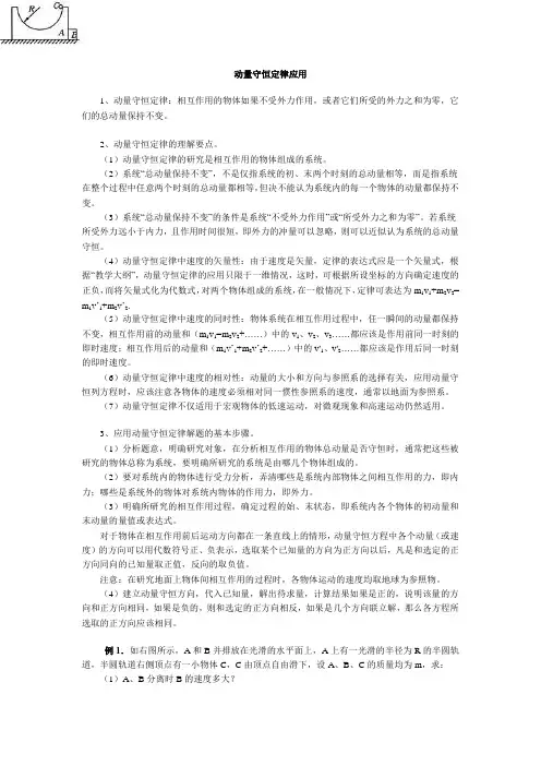 动量守恒定律应用