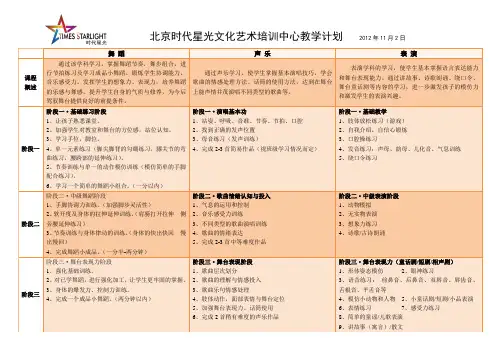 艺术培训中心教学计划