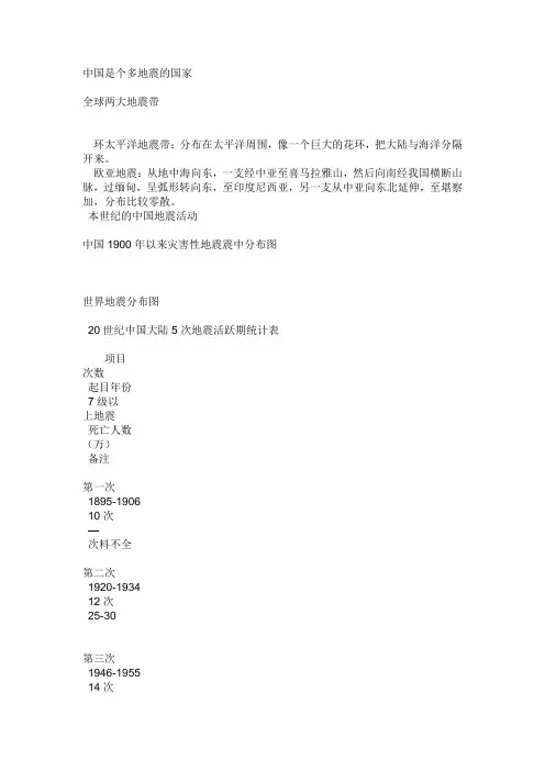 防震减灾科普小知识