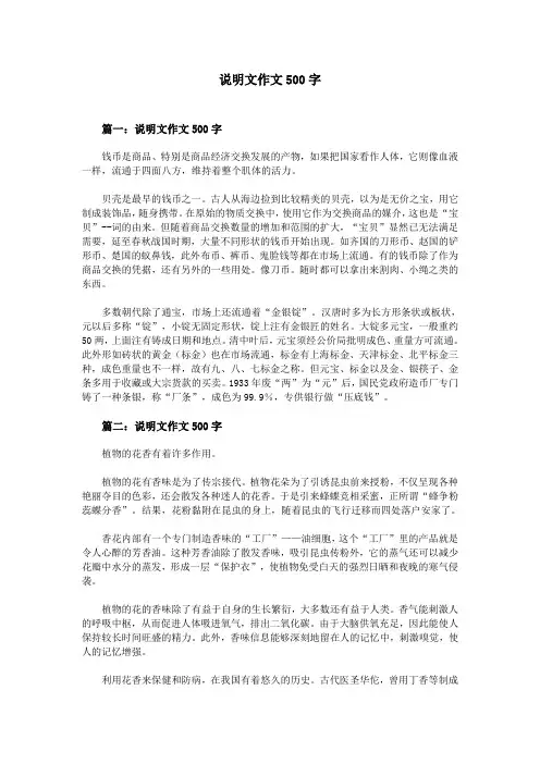 说明文作文500字