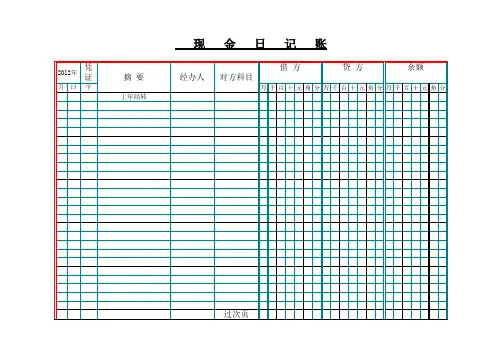 日记账模板(现金日记账、银行存款日记账都有)