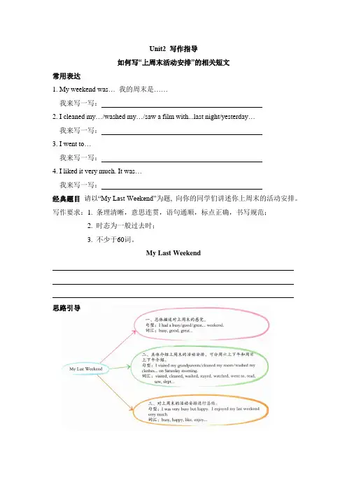 六年级英语下册人教PEP版_Unit2_写作指导