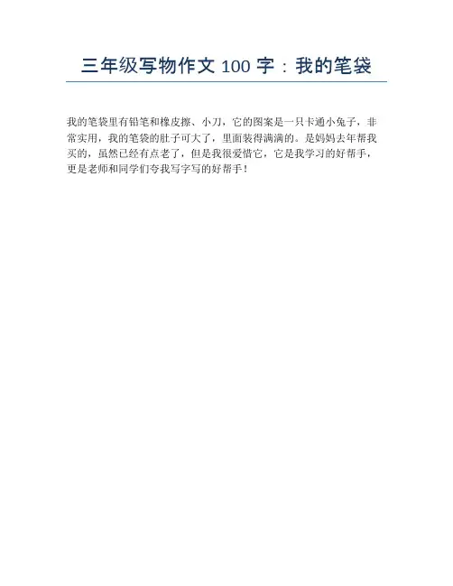 三年级写物作文100字:我的笔袋【小学三年级精品作文】