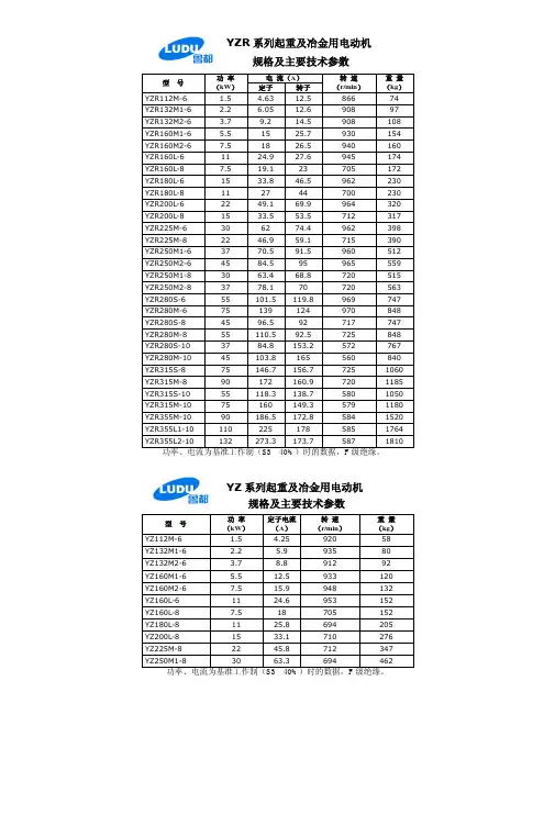 yzr电机参数