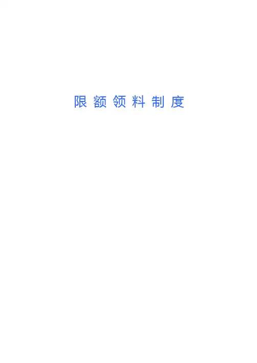 限额领料制度 2