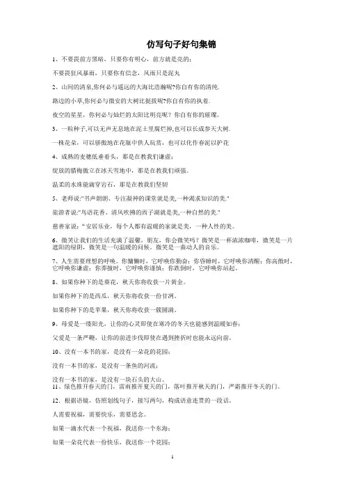 仿写句子好句集锦2