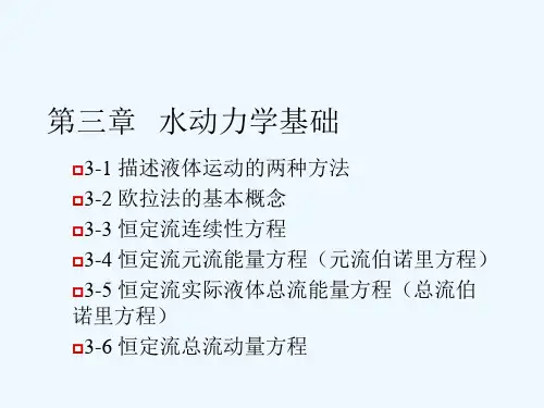 第三章水动力学基础分析